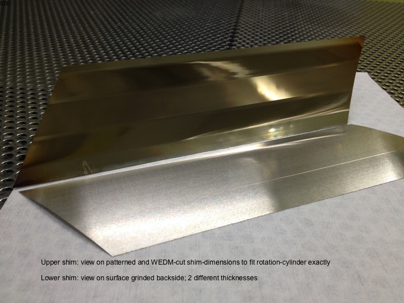 2 Nickel-shims for roller-embossing